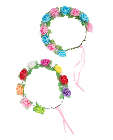 Crowns of little roses in assorted colors, ideal for hairstyles