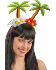 Headband with palm trees and flowers, a colorful and fun