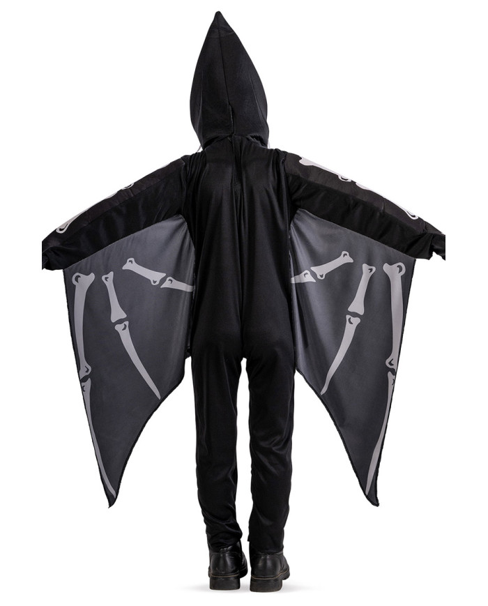Costume tuta scheletro pipistrello in busta con gancio