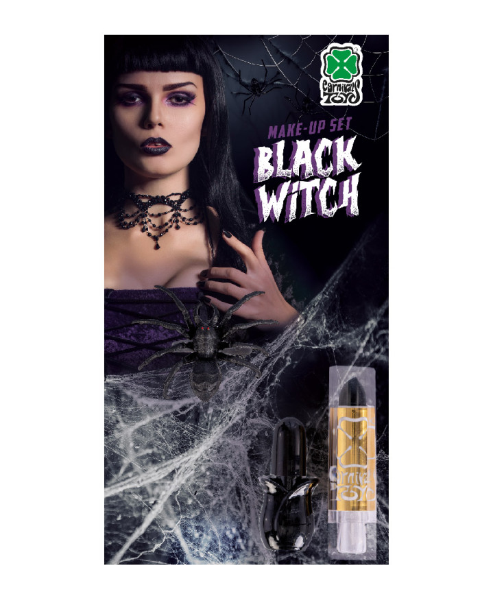 Hexen-Make-up-Set (Lippenstift, Fingernagellack und Rind) in Sichtverpackung
