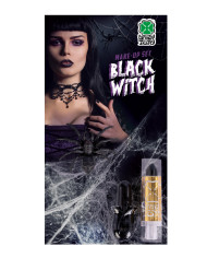 Set maquillaje bruja (pintalabios, esmalte de uñas y anillo) en blíster