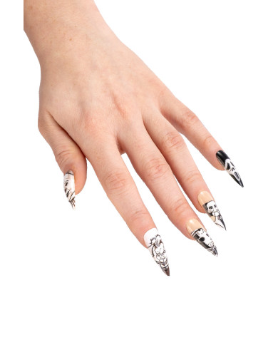 Faux ongles sujets halloween autocollants, dans une boîte