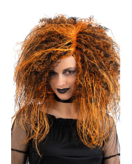 Black and orange pop wig in box