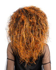 Black and orange pop wig in box