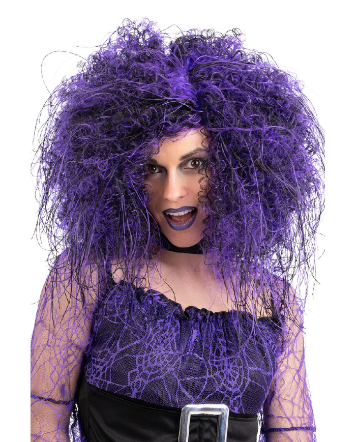 Black and purple pop wig in box