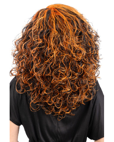 Black and orange wavy wig in box