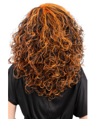 Black and orange wavy wig in box