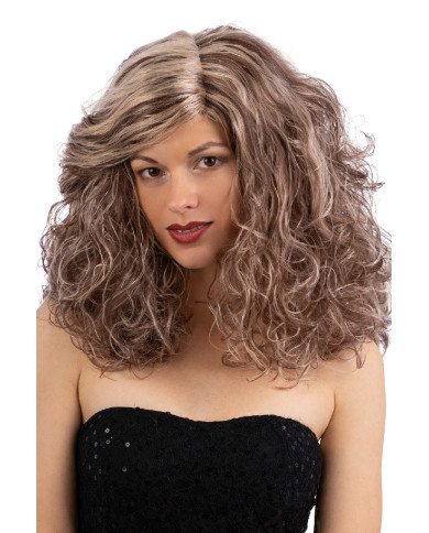 Brown and blond wavy wig in box