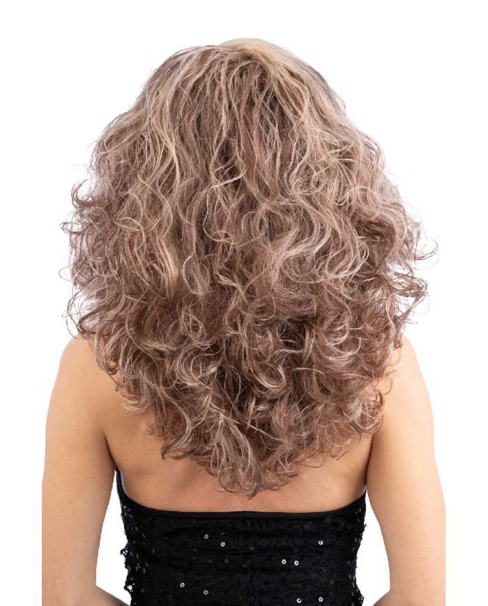 Brown and blond wavy wig in box