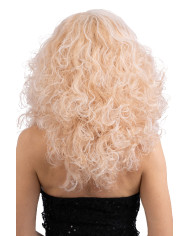 Perruque cheveux ondulés blonds, dans un étui
