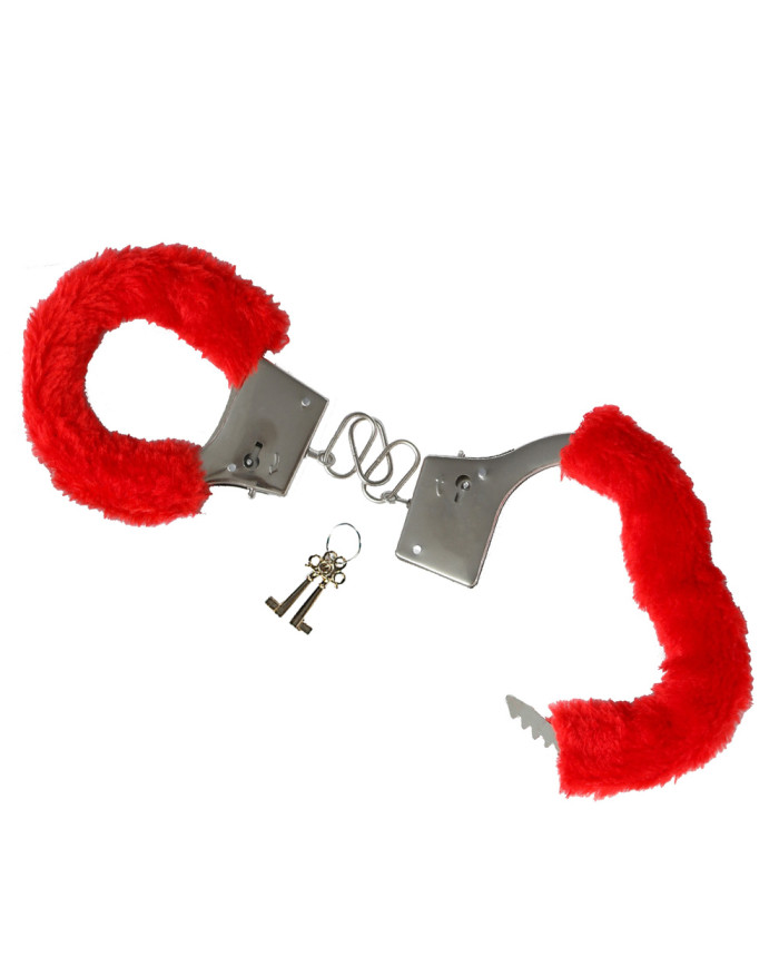 Red Plush Cuffs In Blister Card