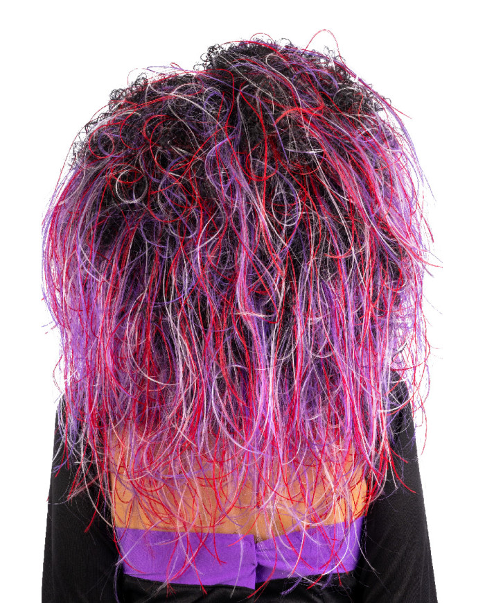 Multicoloured pop wig in box