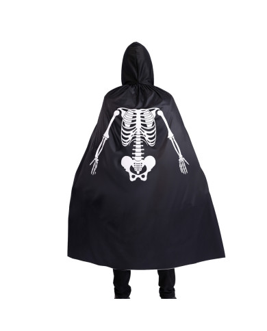 Jersey cape with skeleton printing and hood length cm. 130 in bag w/hook