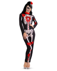 Mexican skeleton woman jumpsuit, one size s-m in bag with hook