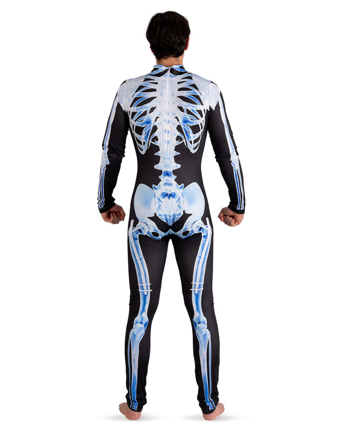 Light blue skeleton jumpsuit, one size m-l in bag with hook