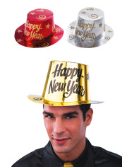 Cappello Happy New Year in carta metallizzata colori assortiti con