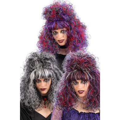 Witch wig in 3 assorted colors in box