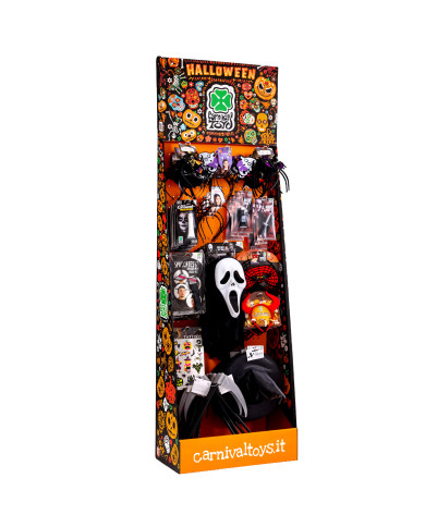ACCESSORI HALLOWEEN  (PZ.140) MOD.ASS. IN ESPOSITORE H.CM.190XL.60XP.35 CA.