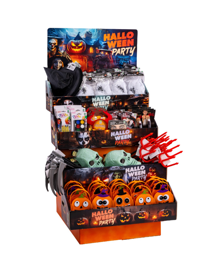 Surtido Halloween en expositor de unos 190x60x35 cm (al. x lar. x an.) (200 pzas.)