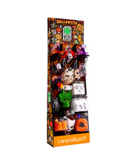 Surtido Halloween en expositor de unos 190x60x35 cm (al. x lar. x an.) (124 pzas.)