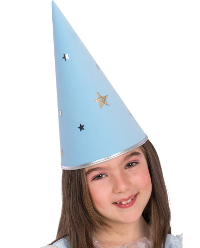 Chapeau fÃ©e bleue pour filles en tissu monofloquÃ© avec Ã©tiquette