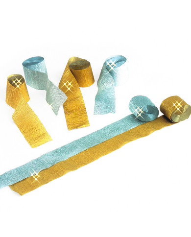 6 ROTOLINI CARTA CRESPA ARGENTO H.CM.5 X