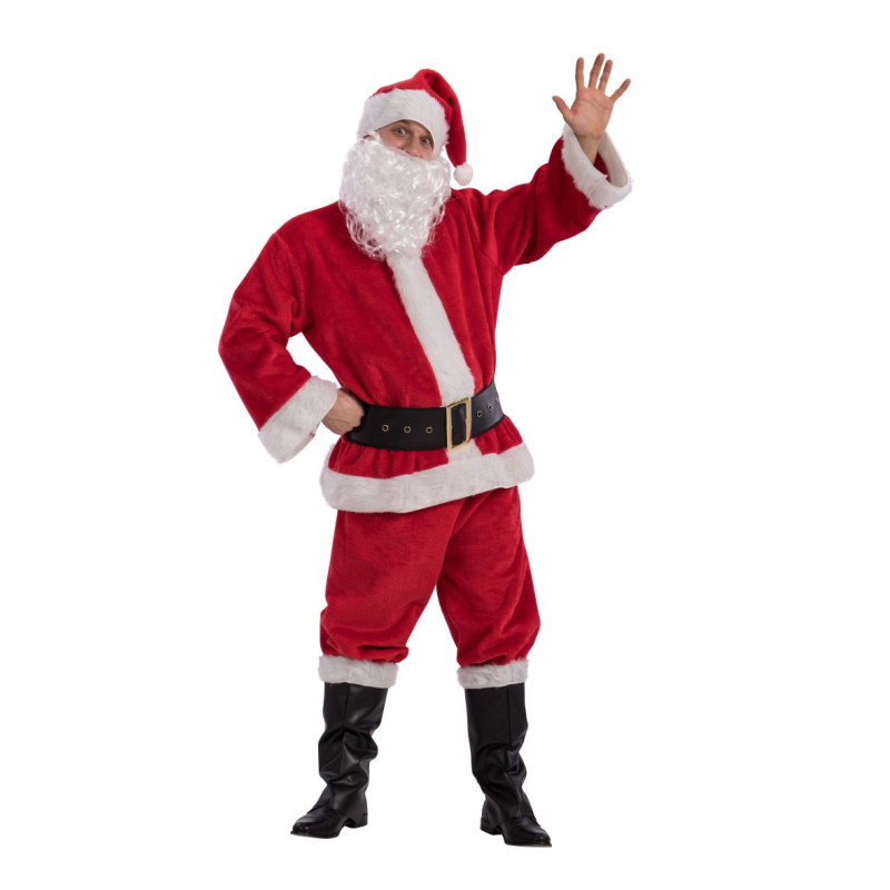 Costume Babbo Natale lusso in peluche taglia unica (L-XL) in scatola