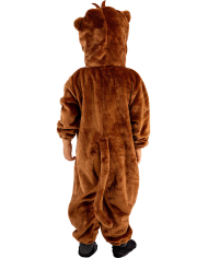 Monkey fleece jumpsuit with hood in bag w/hook