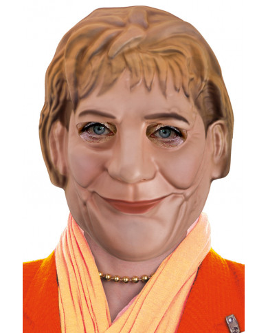 Maschera in plastica morbida raffigurante Angela Merkel