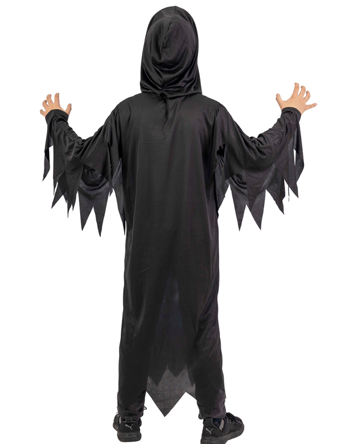 Blue skeleton tunic costume w/mask in bag w/hook