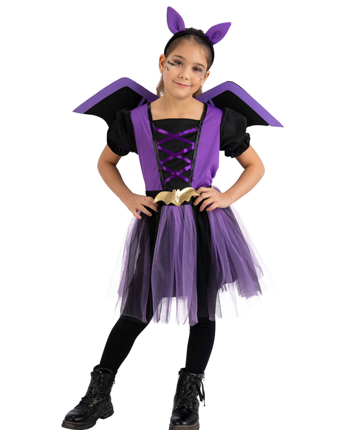 Costume pipistrellina con ali e cerchietto in busta c/gancio