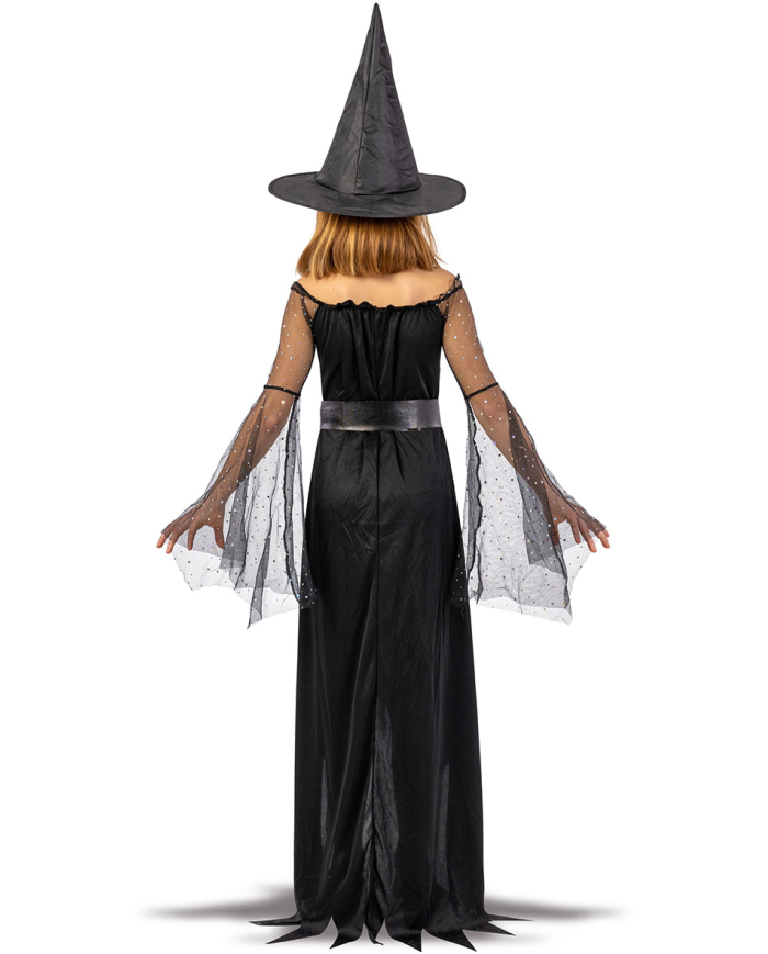 Witch costume w/hat and belt in bag w/hook