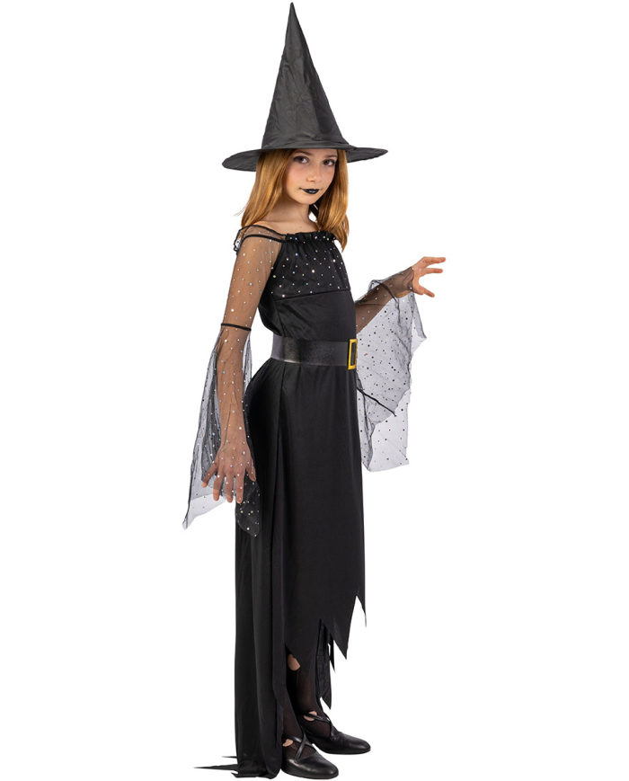 Witch costume w/hat and belt in bag w/hook