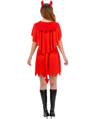 Lady devil costume w/cape in bag w/hook