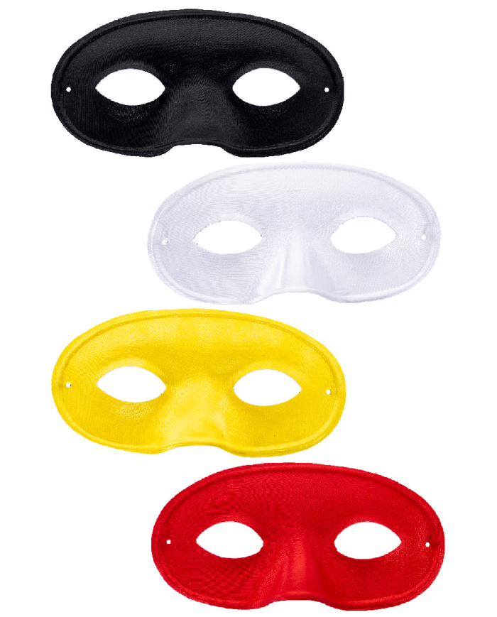 Demi-masque en tissu couleurs assorties avec étiquette volante / étiquette