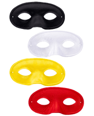 Demi-masque en tissu couleurs assorties avec étiquette volante / étiquette