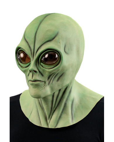 Alien-Maske grün aus Latex mit Aufhänger