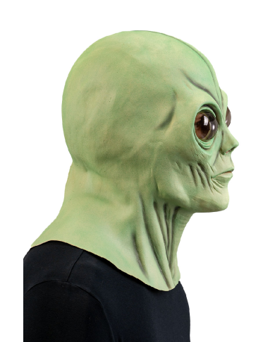 Alien-Maske grün aus Latex mit Aufhänger
