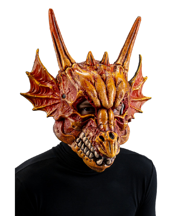 Masque dragon géant en mousse EVA avec étiquette cartonnée pliée