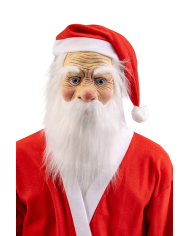 Maschera babbo natale in lattice con barba con cavallotto