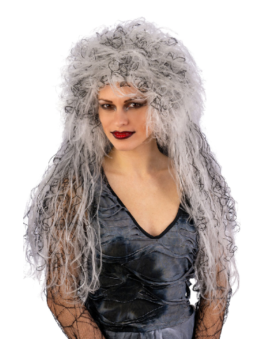 Grey witch wig in box