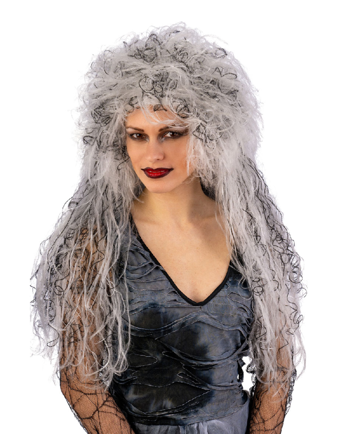Grey witch wig in box