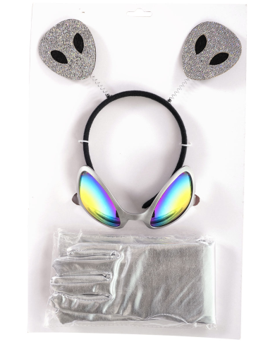 Alien set(headband, gloves, glasses) on card