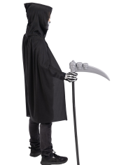 Skelett-Set für Kinder (Umhang, Maske, Handschuhe, Sense) in Beutel mit Haken