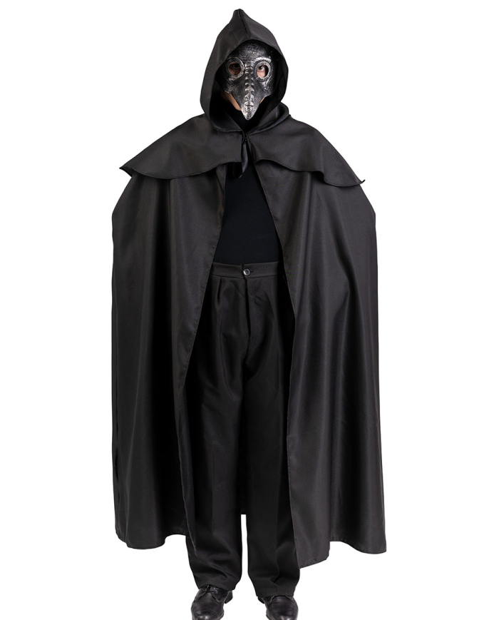 Set medico della peste adulto (mantello l.cm.130 ca. e maschera) in busta c/gancio