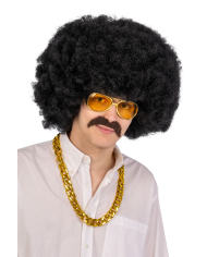 Disco Dance-Set (Perücke, Brille, Schnurrbart, Halskette) in Koffer