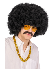 Disco Dance-Set (Perücke, Brille, Schnurrbart, Halskette) in Koffer