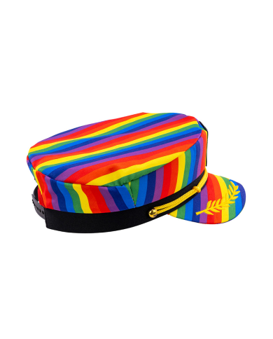 Cappello capitano arcobaleno in tessuto con cartellino/etichetta