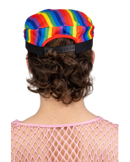 Cappello capitano arcobaleno in tessuto con cartellino/etichetta