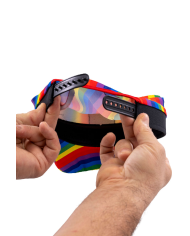 Rainbow fabric captain hat with hangtag/label